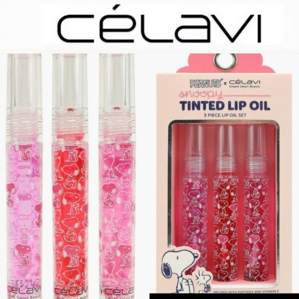 Celavi X Peanuts Snoopy Tinted‎ Lip Oil Trio